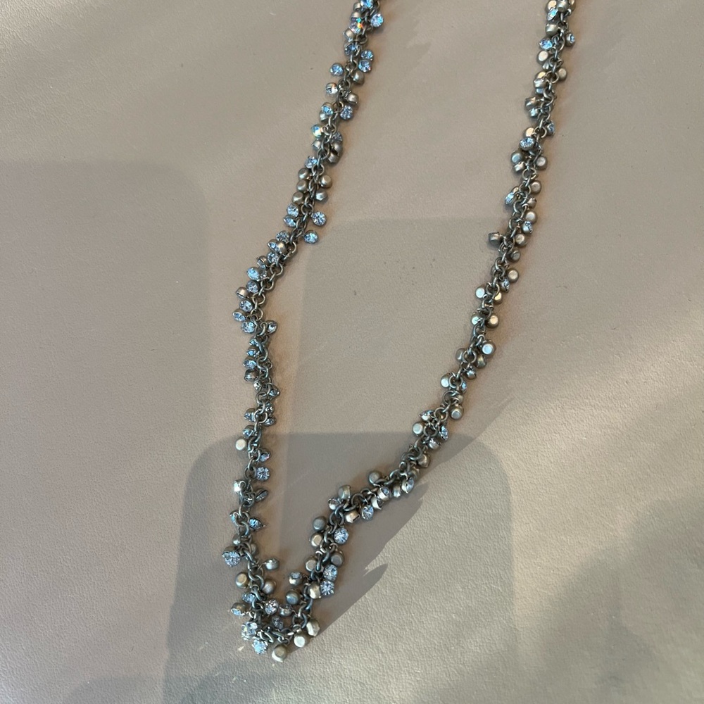 Club Monaco Gold and Crystal Necklace.